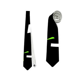 Green, Black And White Pattern Neckties (two Side)  by Valentinaart