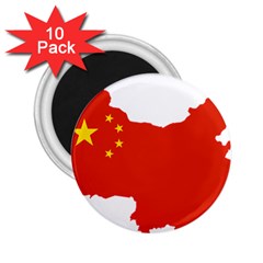 Flag Map Of China 2 25  Magnets (10 Pack)  by abbeyz71
