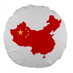 Flag Map Of China Large 18  Premium Round Cushions by abbeyz71