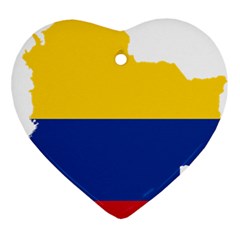 Flag Map Of Colombia Heart Ornament (2 Sides) by abbeyz71