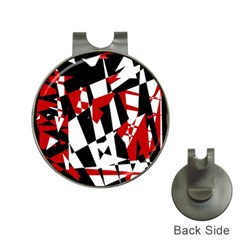 Red, Black And White Chaos Hat Clips With Golf Markers by Valentinaart