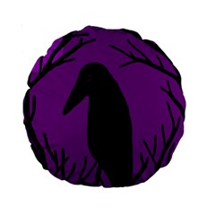 Halloween Raven - Purple Standard 15  Premium Round Cushions by Valentinaart