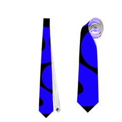 Blue And Black Abstract Decor Neckties (two Side)  by Valentinaart