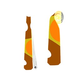 Orange And White Decor Neckties (two Side)  by Valentinaart
