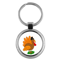 Thanksgiving Turkey - Transparent Key Chains (round)  by Valentinaart