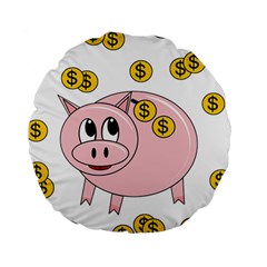 Piggy Bank  Standard 15  Premium Round Cushions by Valentinaart