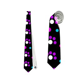 Purple Dots Pattern Neckties (two Side)  by Valentinaart