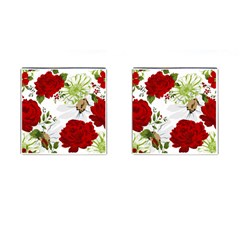Red Roses Cufflinks (square) by fleurs