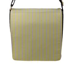 Summer Sand Color Lilac Stripes Flap Messenger Bag (l)  by picsaspassion