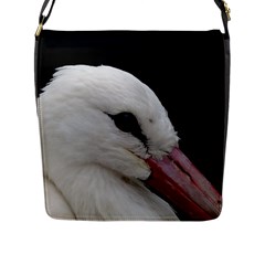Wild Stork Bird, Close-up Flap Messenger Bag (l)  by picsaspassion