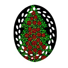 Sparkling Christmas Tree Ornament (oval Filigree)  by Valentinaart