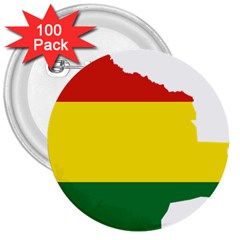 Flag Map Of Bolivia 3  Buttons (100 Pack)  by abbeyz71