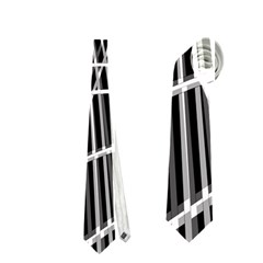 Black And White Warped Lines Neckties (two Side)  by Valentinaart