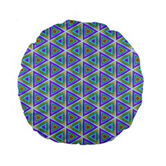 Colorful Retro Geometric Pattern Standard 15  Premium Round Cushions by DanaeStudio