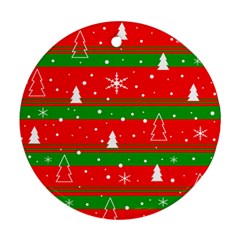 Xmas Pattern Round Ornament (two Sides)  by Valentinaart