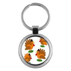 Thanksgiving Turkeys Key Chains (round)  by Valentinaart