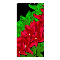 Xmas Red Flowers Shower Curtain 36  X 72  (stall)  by Valentinaart