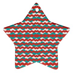 Geometric Waves Star Ornament (two Sides)  by dflcprints