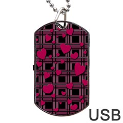 Harts Pattern Dog Tag Usb Flash (one Side) by Valentinaart