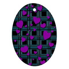 Purple Love Oval Ornament (two Sides) by Valentinaart