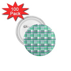 Green Plaid Pattern 1 75  Buttons (100 Pack)  by Valentinaart