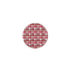 Red Plaid Pattern 1  Mini Buttons by Valentinaart