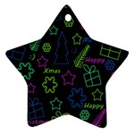 Decorative Xmas pattern Star Ornament (Two Sides)  Back