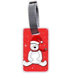 Polar Bear - Red Luggage Tags (two Sides) by Valentinaart