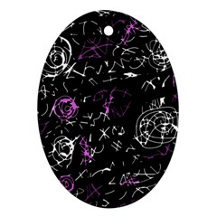 Abstract Mind - Magenta Ornament (oval)  by Valentinaart