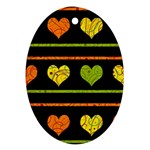 Colorful harts pattern Oval Ornament (Two Sides) Front