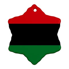 Pan African Unia Flag Colors Red Black Green Horizontal Stripes Snowflake Ornament (2-side) by yoursparklingshop