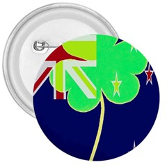 Irish Shamrock New Zealand Ireland Funny St Patrick Flag 3  Buttons by yoursparklingshop