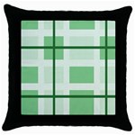 Abstract Green Squares Background Throw Pillow Case (Black) Front