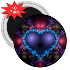 Blue Heart 3  Magnets (10 Pack)  by Amaryn4rt