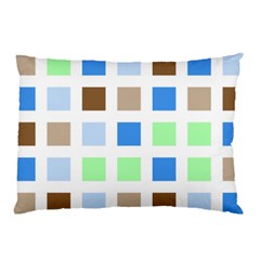 Colorful Green Background Tile Pattern Pillow Case by Amaryn4rt