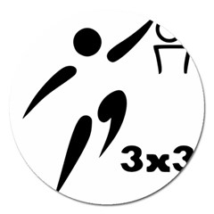 3 On 3 Basketball Pictogram Magnet 5  (round) by abbeyz71