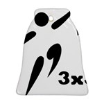 3 on 3 Basketball Pictogram Bell Ornament (Two Sides) Back