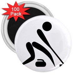 Curling Pictogram  3  Magnets (100 Pack) by abbeyz71