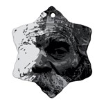 Grandfather Old Man Brush Design Snowflake Ornament (Two Sides) Front