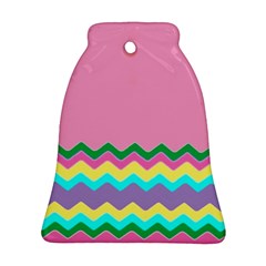 Easter Chevron Pattern Stripes Bell Ornament (two Sides) by Nexatart
