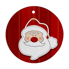 Santa Claus Xmas Christmas Round Ornament (two Sides) by Nexatart