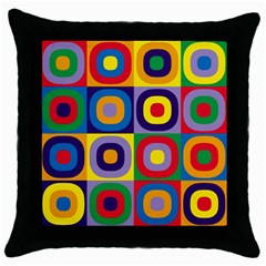 Kandinsky Circles Throw Pillow Case (black) by Nexatart