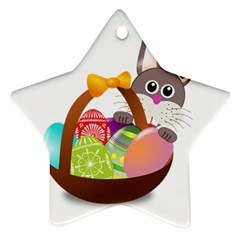 Easter Bunny Eggs Nest Basket Ornament (star) by Nexatart