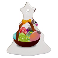 Easter Bunny Eggs Nest Basket Christmas Tree Ornament (two Sides) by Nexatart