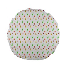 Fruit Pattern Vector Background Standard 15  Premium Round Cushions by Nexatart
