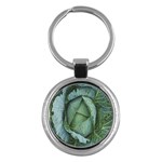 Bright Cabbage Color Dew Flora Key Chains (Round)  Front