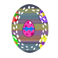 Holidays Occasions Easter Eggs Oval Filigree Ornament (two Sides) by Nexatart