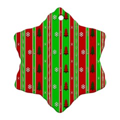 Christmas Paper Pattern Snowflake Ornament (two Sides) by Nexatart