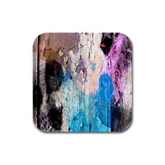 Peelingpaint Rubber Square Coaster (4 Pack)  by digitaldivadesigns