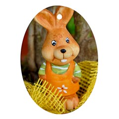 Easter Hare Easter Bunny Ornament (oval) by Nexatart